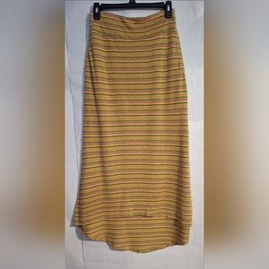 Prana Yellow Striped Pencil Skirt